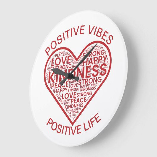 Positieve Vibes Positieve wandklok Grote Klok (Hoek)