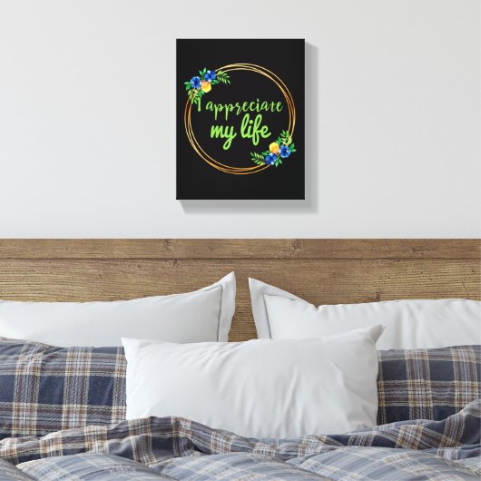 positieve vibes quotes voor leven en werk canvas afdruk (Insitu (Slaapkamer))