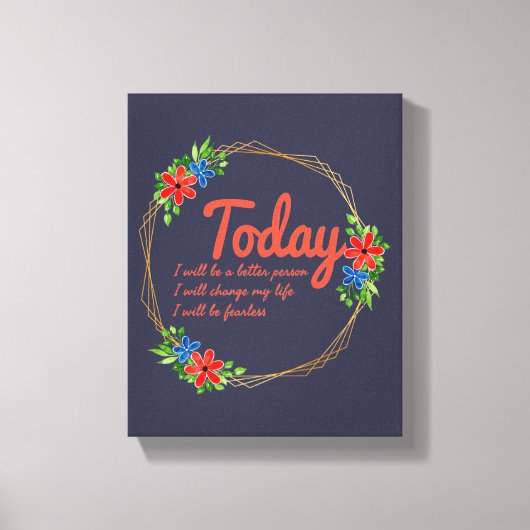 positieve vibes quotes voor succes canvas afdruk (Voorkant)