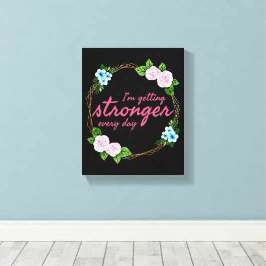 positieve vibes quotes voor werk canvas afdruk (Insitu (Houten vloer))