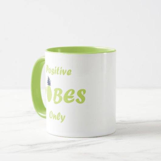 Positieve vibes zomervakantie mok (Voorkant links)