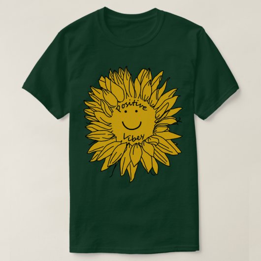 Positieve Vibes Zonnebloem T-shirt (Design voorkant)