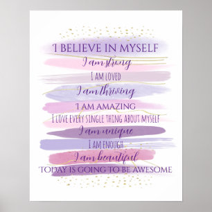 Positieve waterverf bevestiging poster