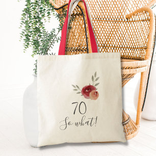 Positieve Waterverf Rozen Floral 70e verjaardag Tote Bag