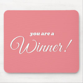 Positieve woorden Citaat in Koraal Roze en Wit Muismat