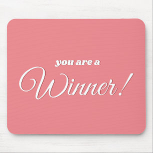 Positieve woorden Citaat in Koraal Roze en Wit Muismat