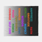 Positieve woorden fleece deken (Voorkant (Horizontaal))