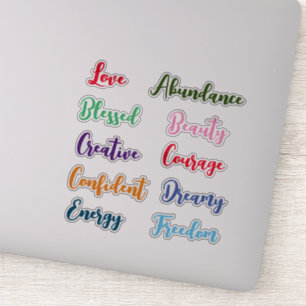 Positieve woorden sticker