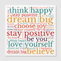 Positieve zinnen WordArt Pattern Multicolor White