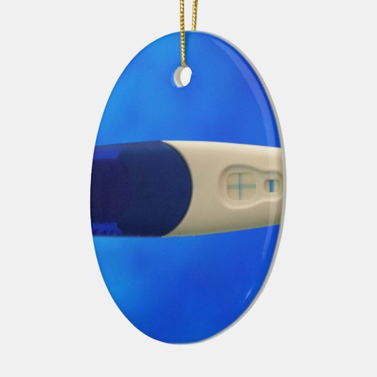 Positieve zwangerschapstest keramisch ornament (Links)