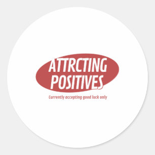 Positieven aantrekken Alleen typografie voor veel Ronde Sticker