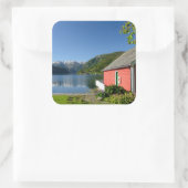 Position de fjord et autocollant norvégiens de (Sac)