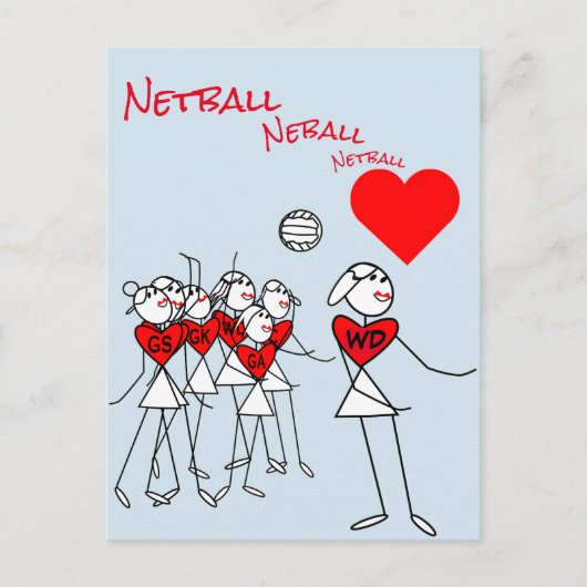 Positions du joueur WD Love Netball Clipart Carte  (Devant)