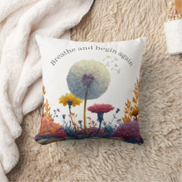 Positive Affirmation Breathe Throw Pillow Friend Kussen