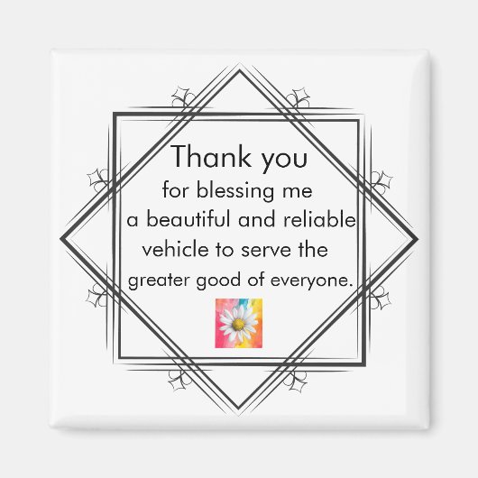 Positive Affirmation Magnet - Gratitude Statement (Devant)