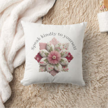 Positive Affirmation Throw Pillow Speak Kindly 
