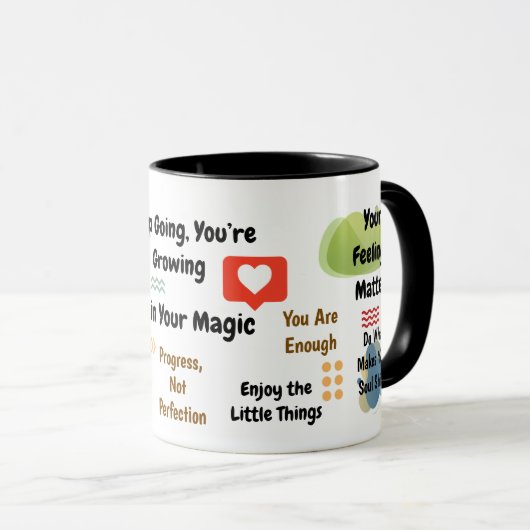 Positive Affirmations Colorful Mindset Mug (Devant droit)