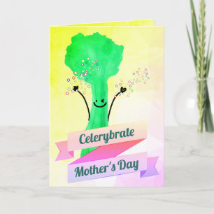 Positive Celery Pun - Celerybrate Moederdag Kaart