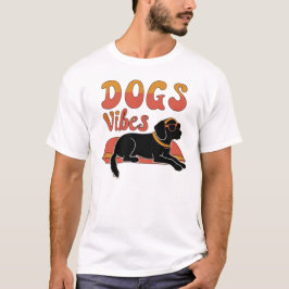 Positive Dogs Vibes Only Design T-shirt