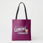 Positive Lemonade Quote Aesthetic Canvas Tote Bag (Devant)