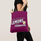 Positive Lemonade Quote Aesthetic Canvas Tote Bag (Dichtbij)
