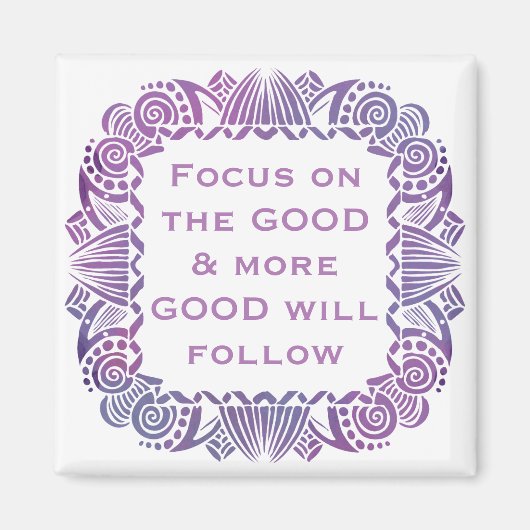 Positive Motivational Quote in Purple Magneet (Voorkant)