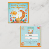 POSITIVE VIBES AND PRAYERS ENCOURAGEMENT CARD VIERKANTE VISITEKAARTJE (Voorkant / Achterkant)