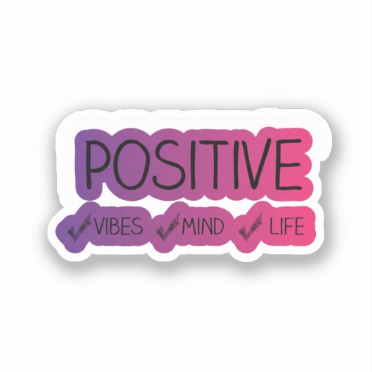 Positive Vibes Cute Sticker – Authentic Kawaii Min (Voorkant)
