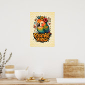“Positive Vibes” Parrot Poster (Keuken)