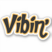 Positive Vibes Typografie Glow Cut-Out Sticker (Voorkant)