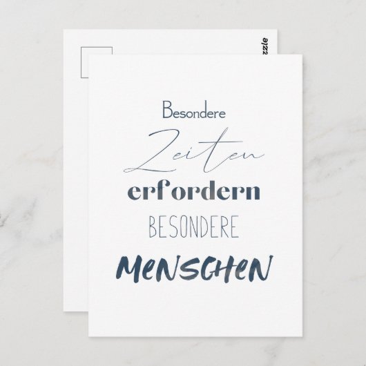 Positiver Spruch Zitat auf einer Postkarte Briefkaart (Voorkant / Achterkant)