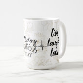 positivité en utilisant cette élégante tasse blanc (Devant droit)