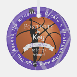 Positiviteit Basketball Ornament Lime Green HAMbyW