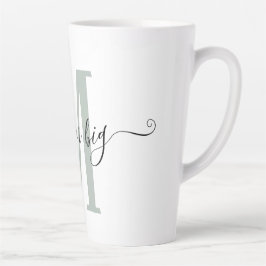 Positiviteit Dream Big Sage Green Monogram Initiaa Latte Mok