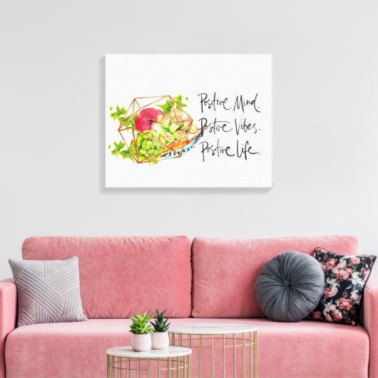 Positiviteit en succes canvas afdruk (Insitu (Woonkamer))