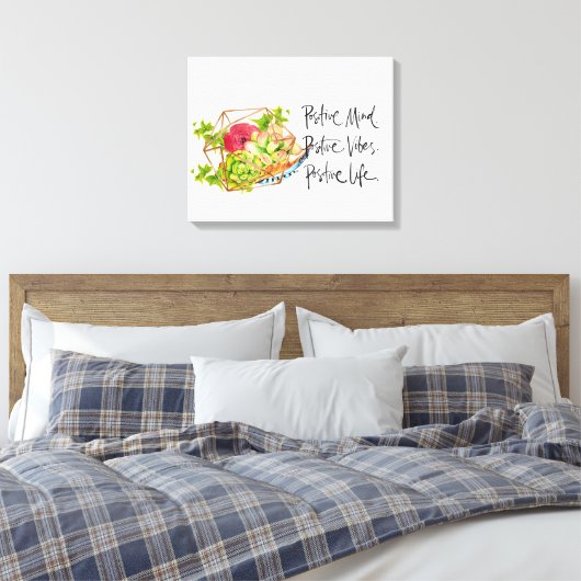 Positiviteit en succes canvas afdruk (Insitu (Slaapkamer))