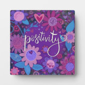 Positiviteit Inspirerend Hart Bloemen Fotoplaat (Voorkant)