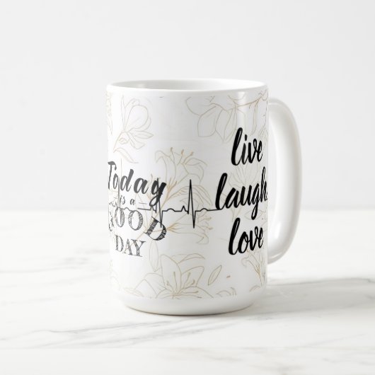 Positiviteit met deze elegante witte mok met (Voorkant rechts)