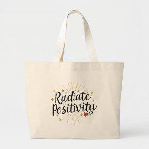 Positiviteit uitstralen – Motivatie sterrenquote Grote Tote Bag