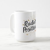 Positiviteit uitstralen – Motivatie sterrenquote Koffiemok (Voorkant links)