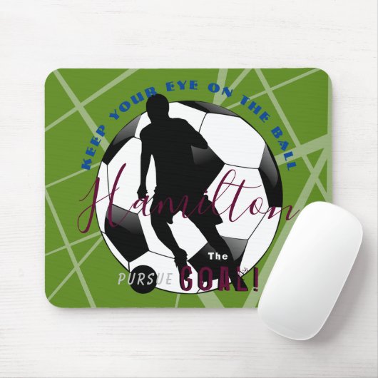 Positiviteit Voetbal Mousepad Lime Green HAMbyWG Muismat (Met muis)