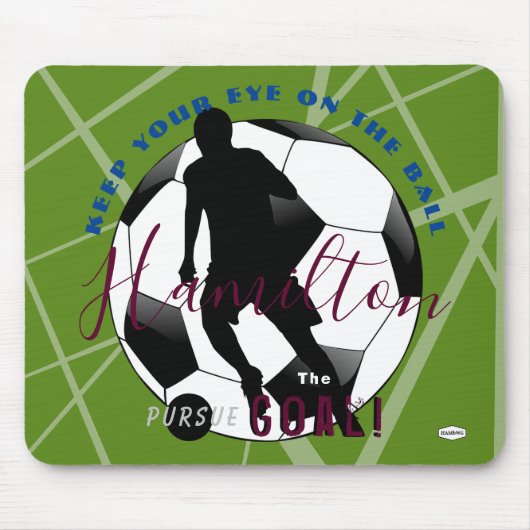 Positiviteit Voetbal Mousepad Lime Green HAMbyWG Muismat (Voorkant)