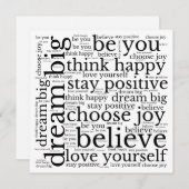 Positiviteit WordArt Pattern Zwarte Tekst White (Voorkant / Achterkant)