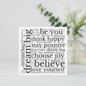 Positiviteit WordArt Pattern Zwarte Tekst White (Staand voorkant)