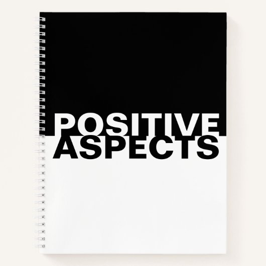 Positiviteit Zwart Wit Minimalistische Dankbaarhei Notitieboek (Voorkant)