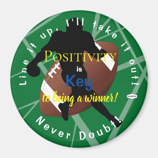 PositiviteitsFootball Magnet Green HAMbyWG Magneet (Voorkant)