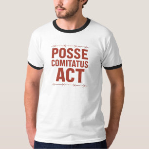 Posse Comitatus Act Distressed Barbed Wire Design T-shirt