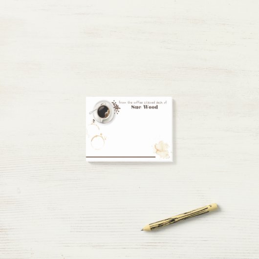 Possédé par des notes de post-it de café (Sur un bureau)