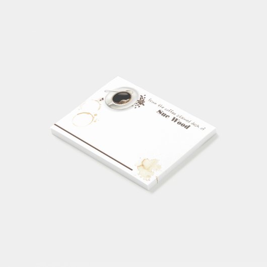 Possédé par des notes de post-it de café (Incliné)