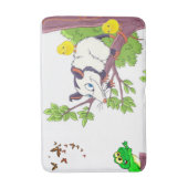 Possum Chicken Frog Floral Bathroom Bath Mat (Voorkant Verticaal)